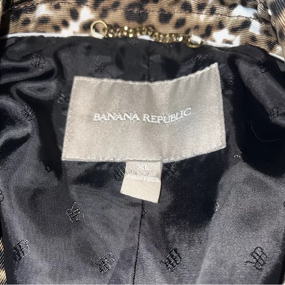 Banana Republic Leopard Print Short Trench Coat Jacket - Picture 4 of 6